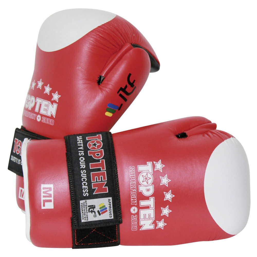 tae bo handschuhe Taekwon-do Handschuhe Top Ten Superfight Rot – Fight2Win