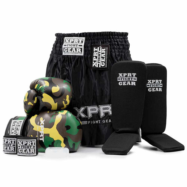 Kickboks set XPRT Fight Gear Camo groen