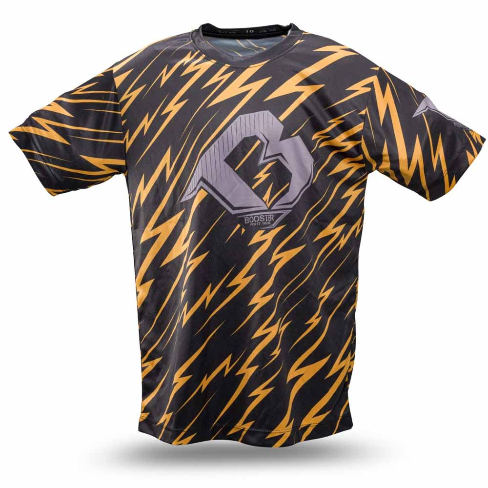 booster fight gear t shirt Kinder-T-Shirt Booster Combat Schwarz-Gold – Fight2Win
