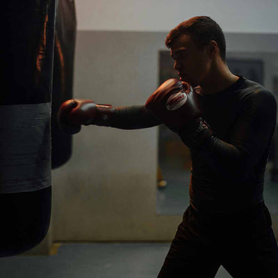 Training with a punching bag is an effective workout for strength and endurance