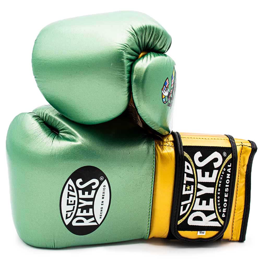 Bokshandschoenen Cleto Reyes Velcro Sparring Green Gold