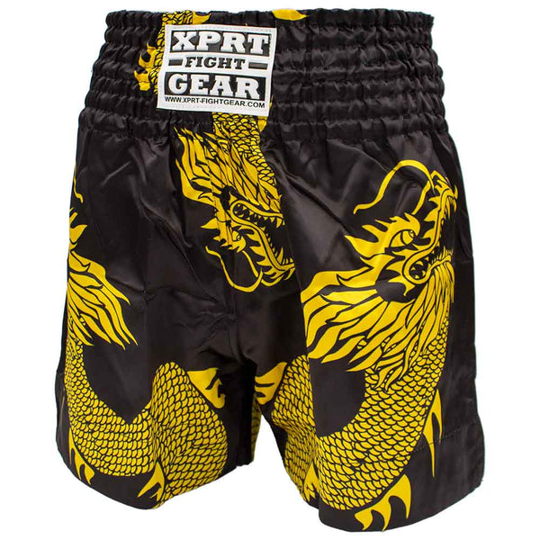 Kickboksbroekje XPRT Dragon Black Gold
