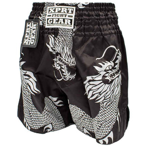 Short de kick-boxing XPRT Dragon Noir-Blanc