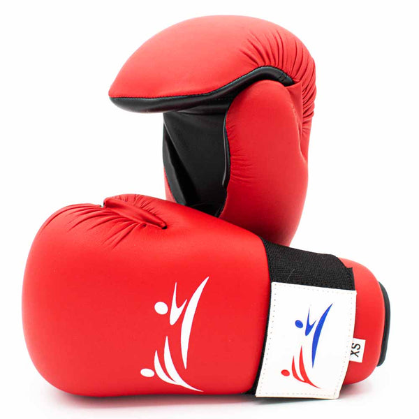 Leren taekwon-do handschoenen Safety Punch Red