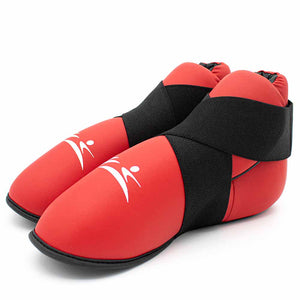 Lær taekwondohansker fotbeskyttere Safety Kicks Rød