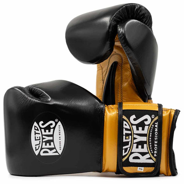Boxing Gloves Cleto Reyes Velcro Sparring Black Gold (Limited