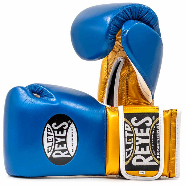 Bokshandschoenen Cleto Reyes Velcro Sparring Blue-Gold
