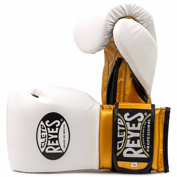 Bokshandschoenen Cleto Reyes Velcro Sparring White-Gold