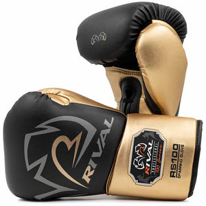 Nyrkkeilyhanskat Rival Pro Sparring RS100 Musta-Kulta (nauhat)