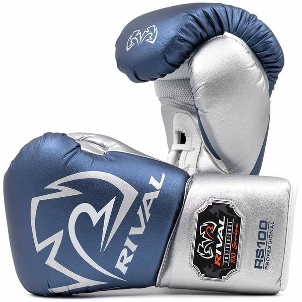 Rival Pro Sparring RS100 Blue Boxing Gloves (Lace-Up) – Fight2Win