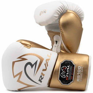 Nyrkkeilyhanskat Rival Pro Sparring RS100 Valkoinen-Kulta (nauhat)