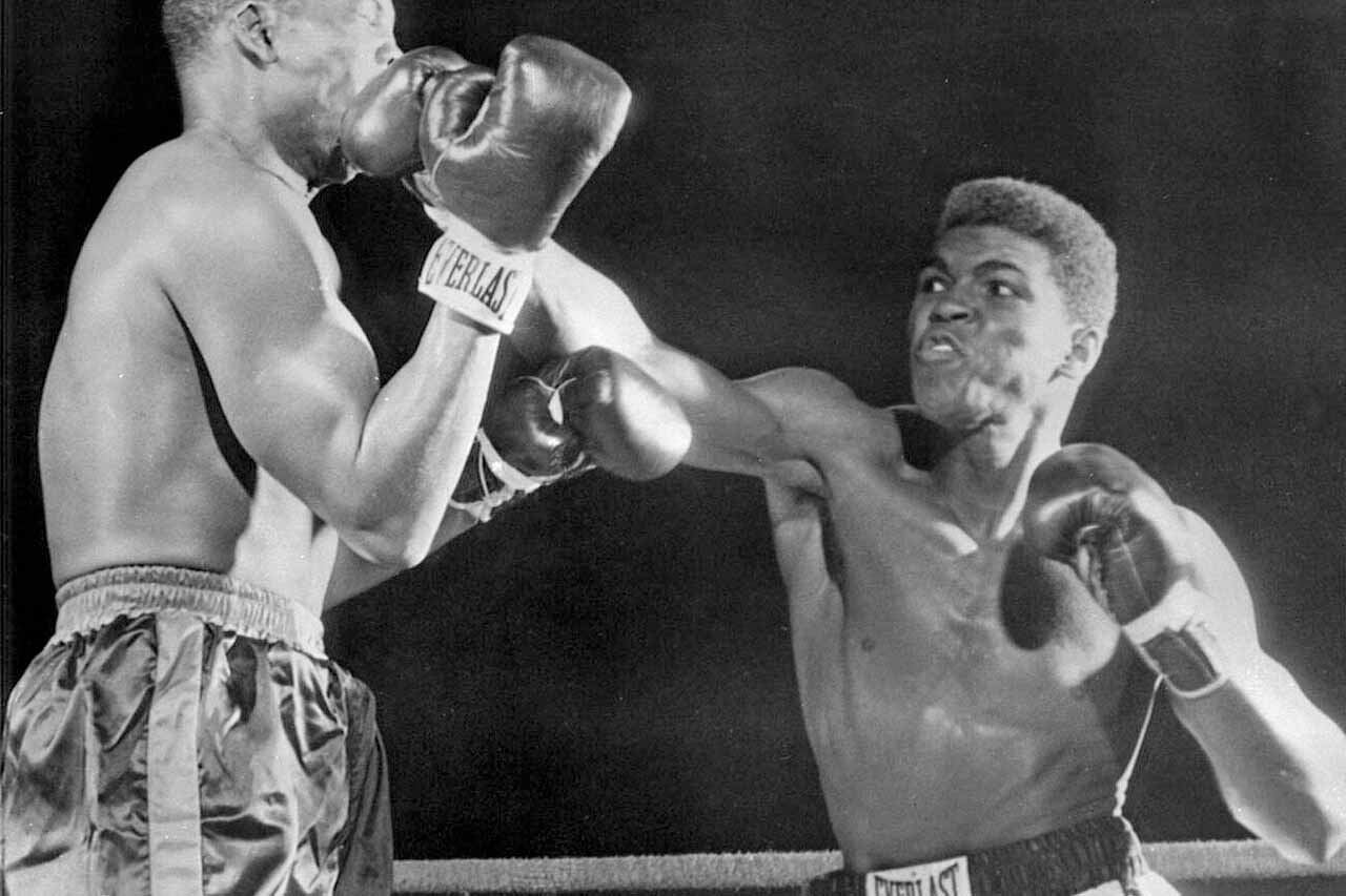 Muhammad Ali and Don Warner during their boxing match