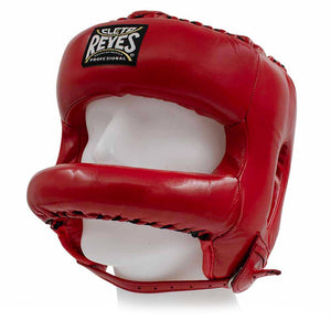 Kask bokserski Cleto Reyes Round Face-Bar Czerwony