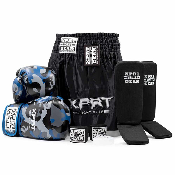 Kinder Kickboks set XPRT Fight Gear Camo blauw