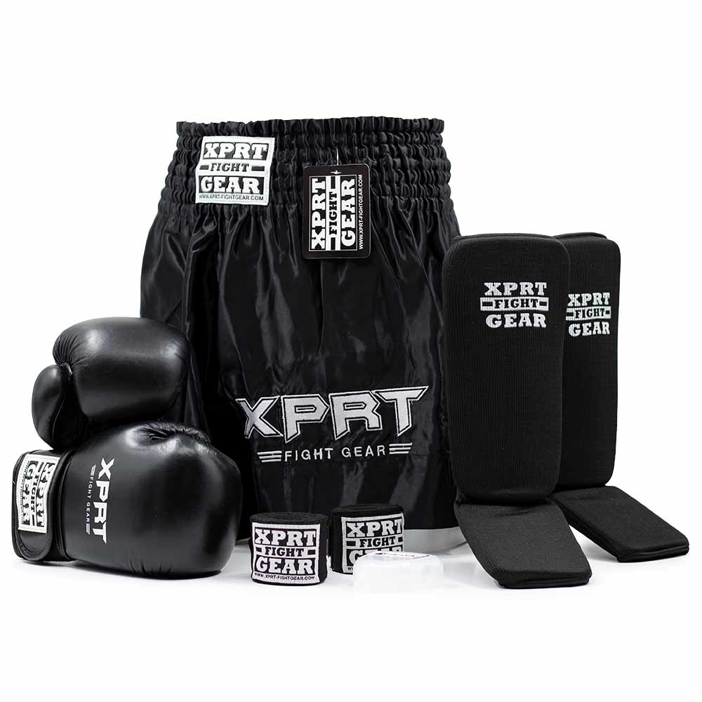 Kids Kickboxing Set XPRT Black Leather Sock Model – Fight2Win