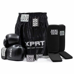 Ensemble de kick-boxing enfants XPRT Noir Modèle chaussette cuir