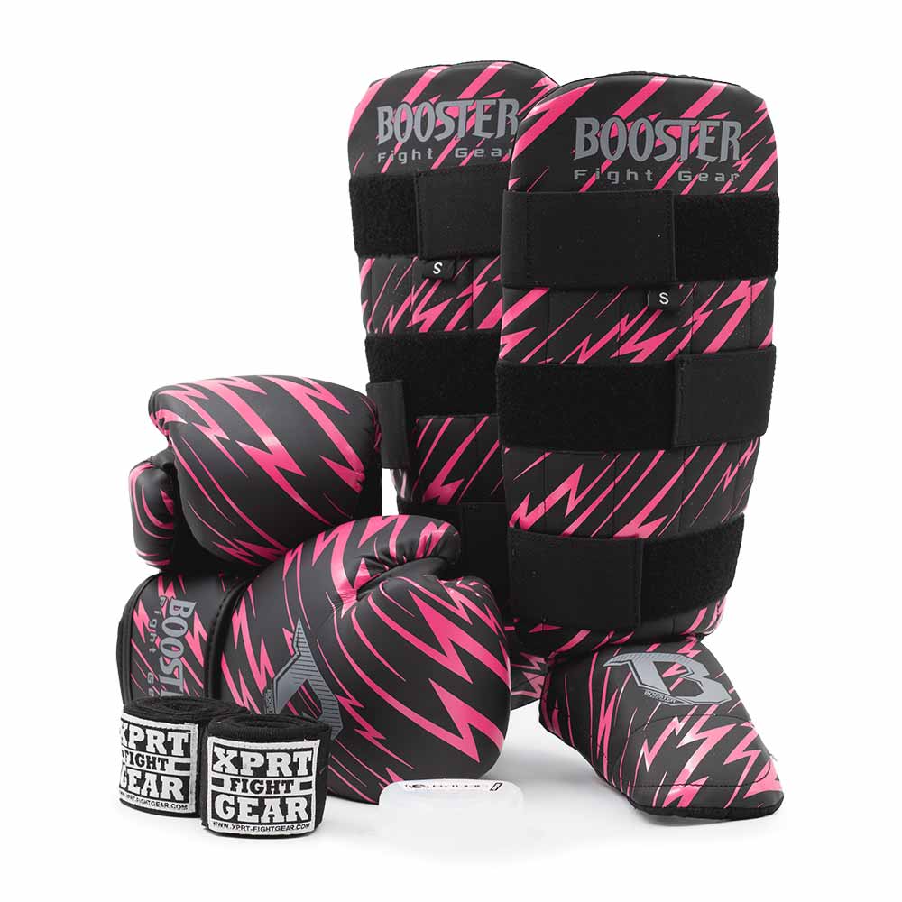Kinder kickboks set Booster Combat Roze