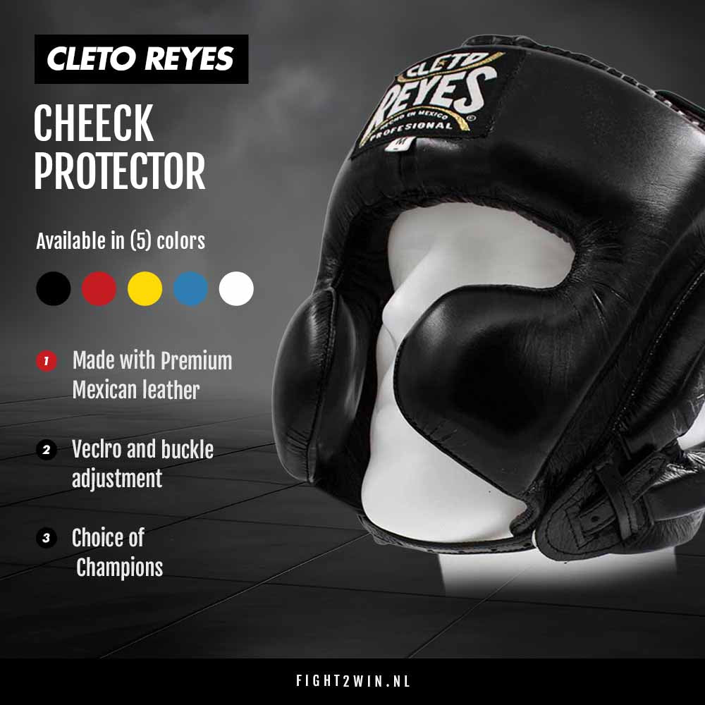 Casque Cleto Reyes Boxe Protecteur de joue Noir infographic 1