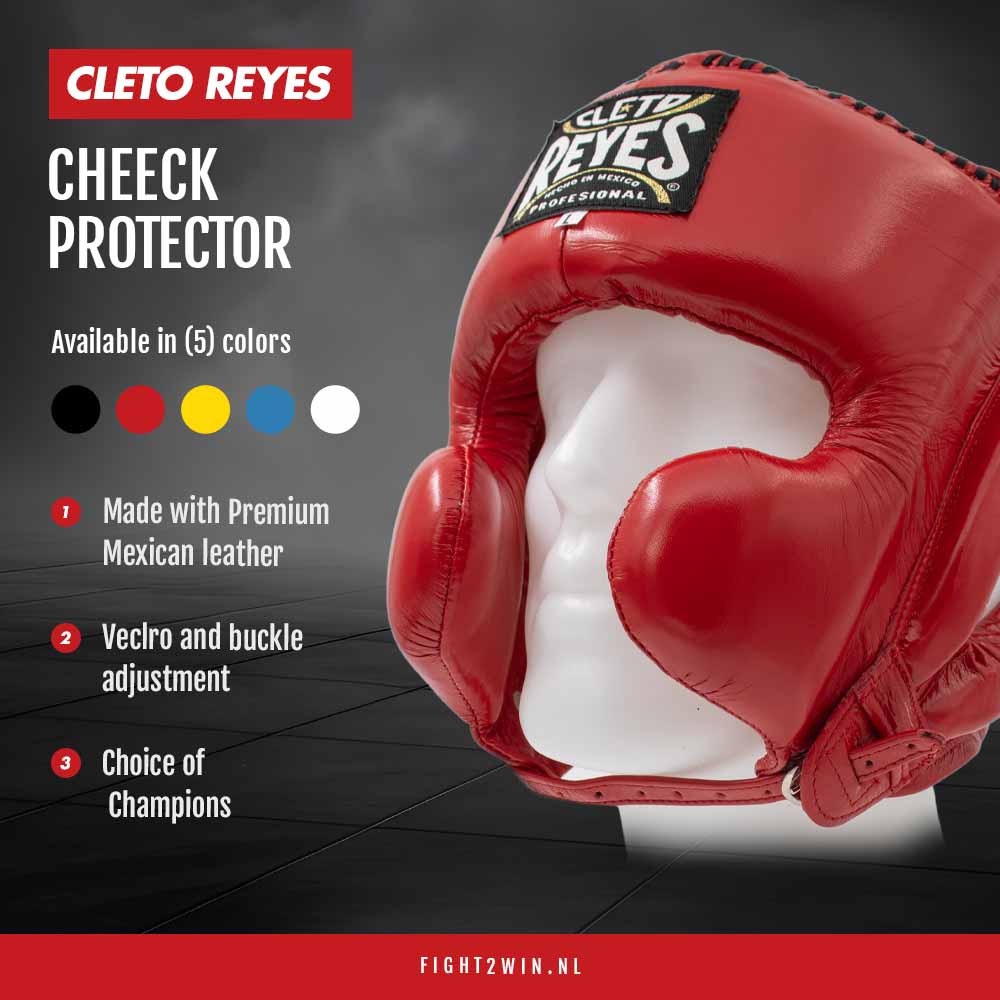 Casque Cleto Reyes Boxe Protecteur de joue Noir infographic 4