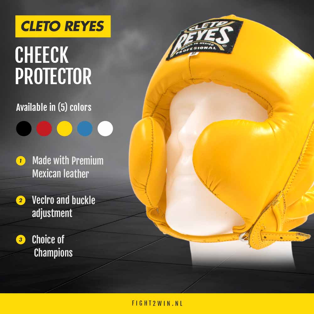 Casque Cleto Reyes Boxe Protecteur de joue Noir infographic 3