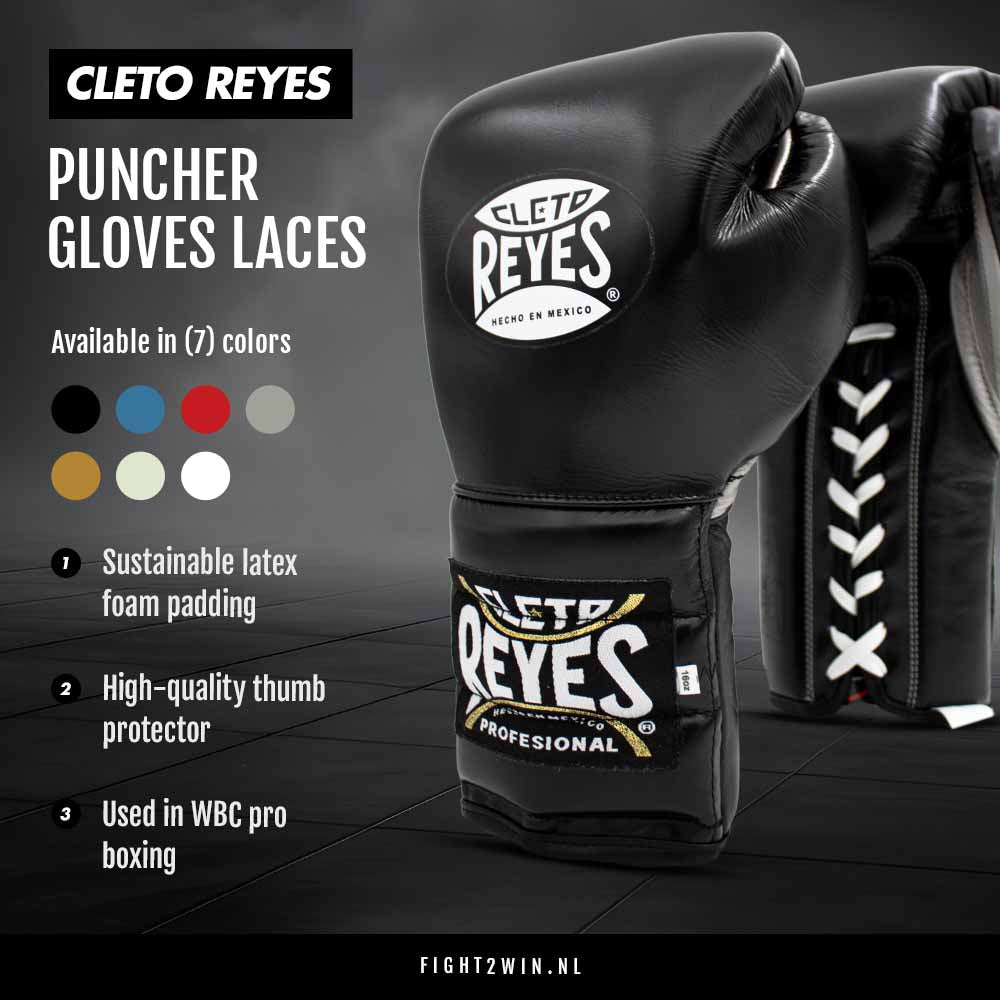 Boxningshandskar Cleto Reyes Guld (snörning) infographic 2