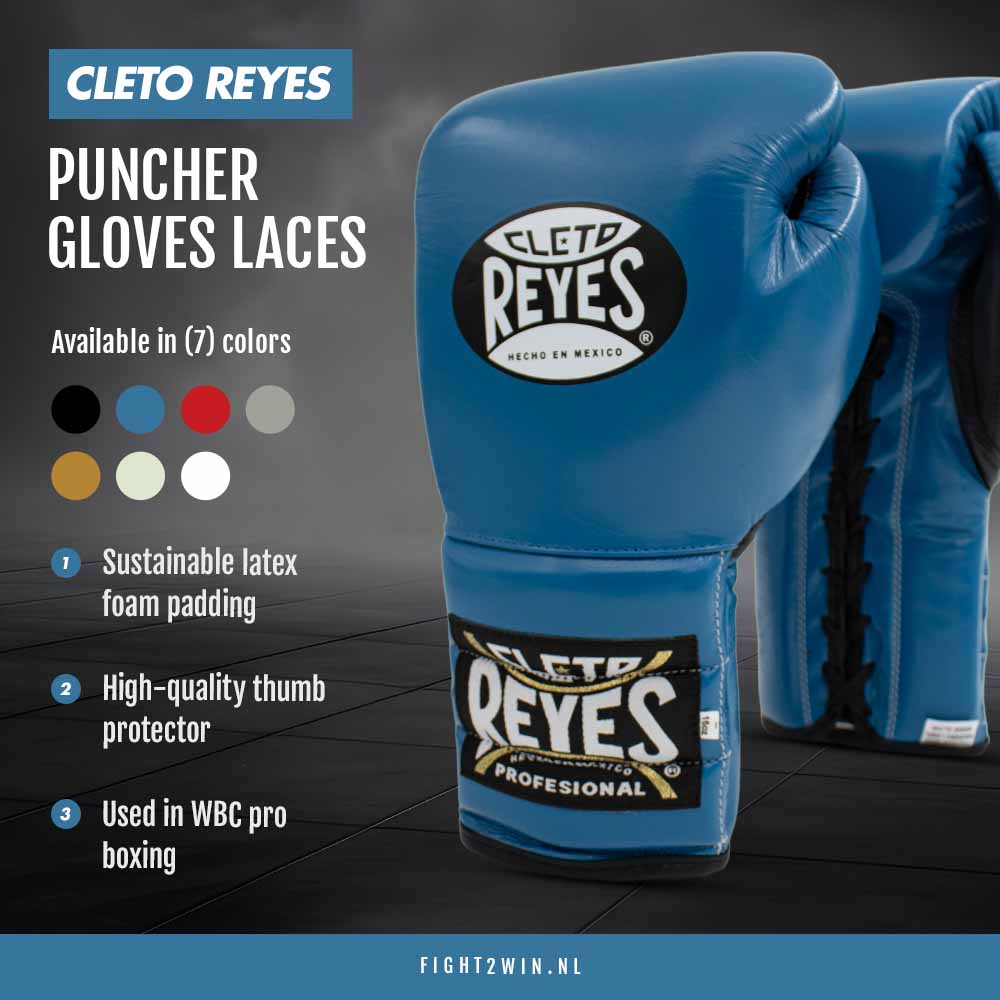 Boxningshandskar Cleto Reyes Guld (snörning) infographic 4