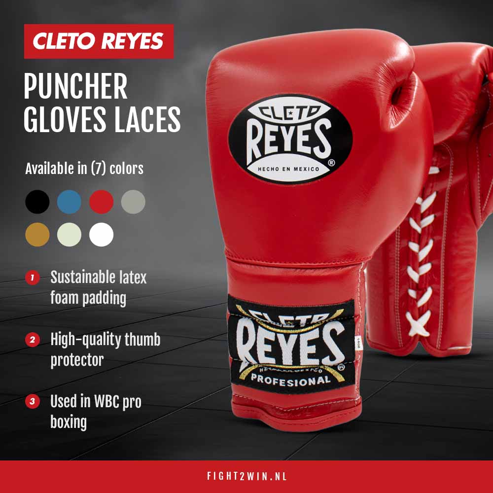Boxningshandskar Cleto Reyes Guld (snörning) infographic 5