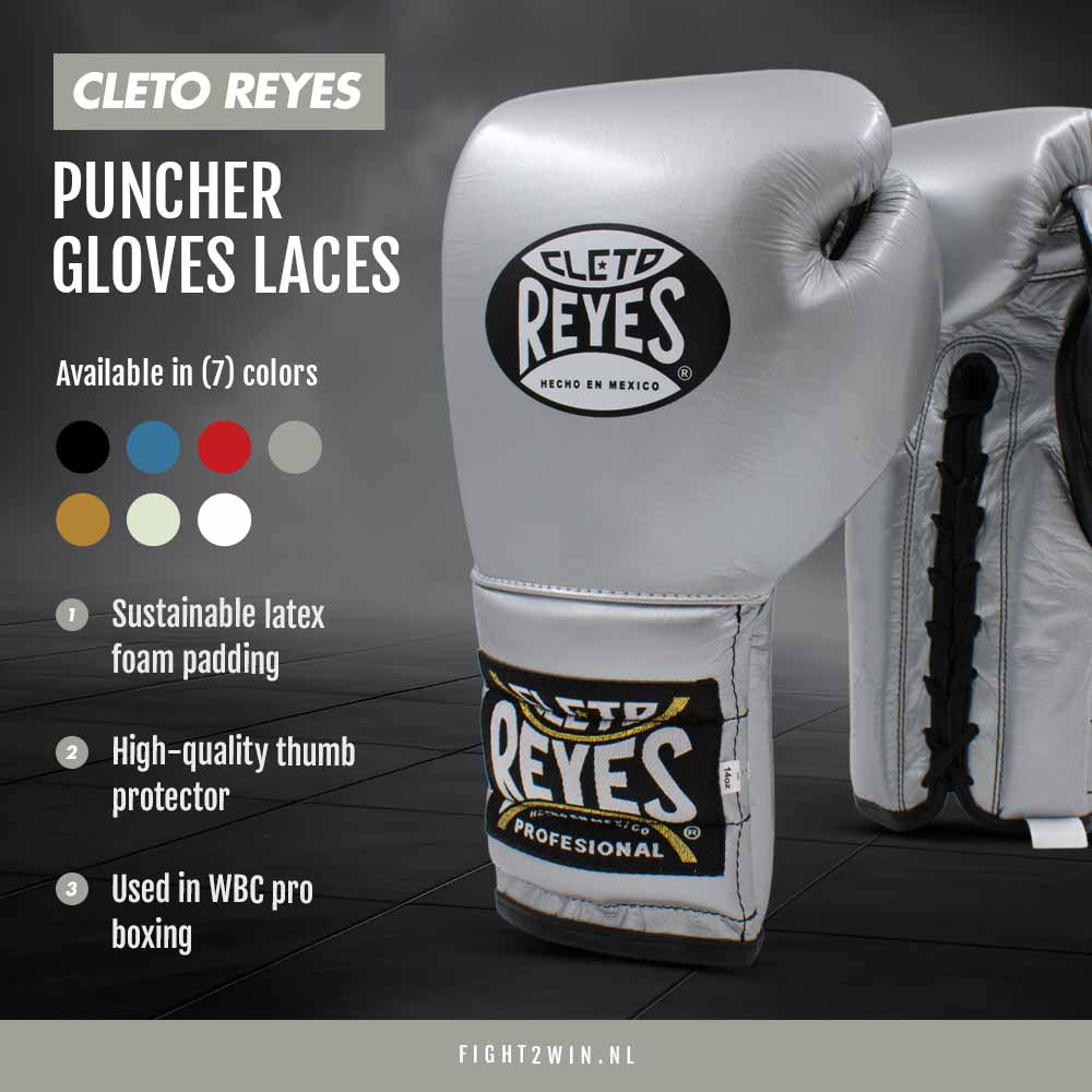Boxningshandskar Cleto Reyes Guld (snörning) infographic 7