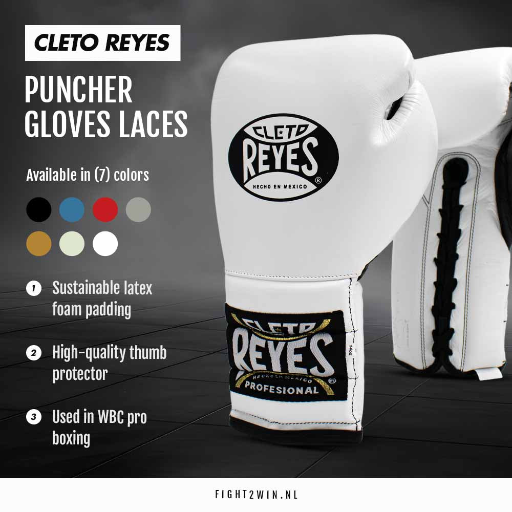Boxningshandskar Cleto Reyes Guld (snörning) infographic 3