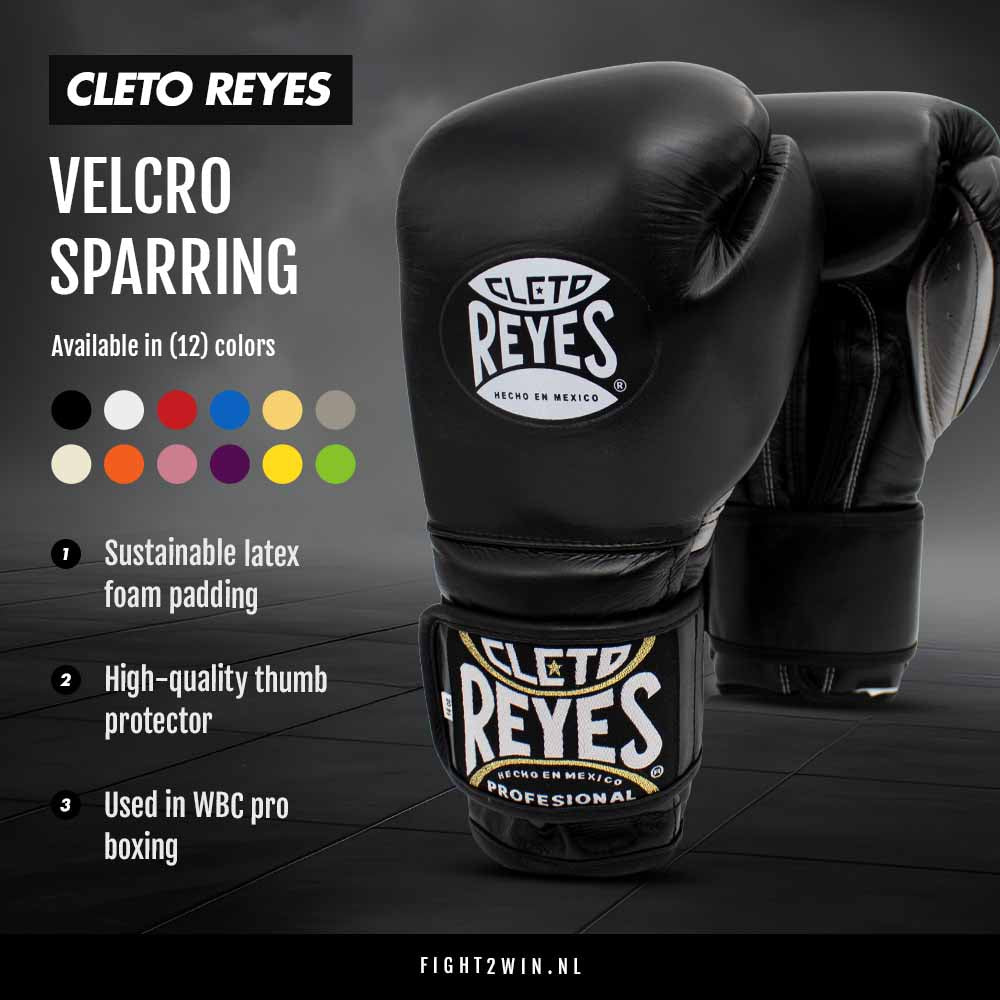 Bokshandschoenen Cleto Reyes Velcro Sparring Twisted Lime infographic 2