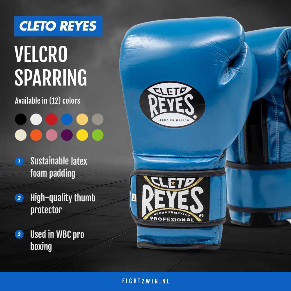 Bokshandschoenen Cleto Reyes Velcro Sparring Twisted Lime infographic 4