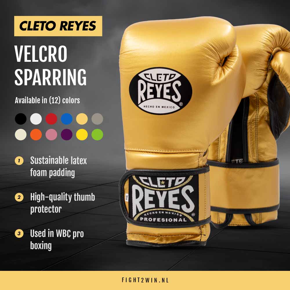 Bokshandschoenen Cleto Reyes Velcro Sparring Twisted Lime infographic 12