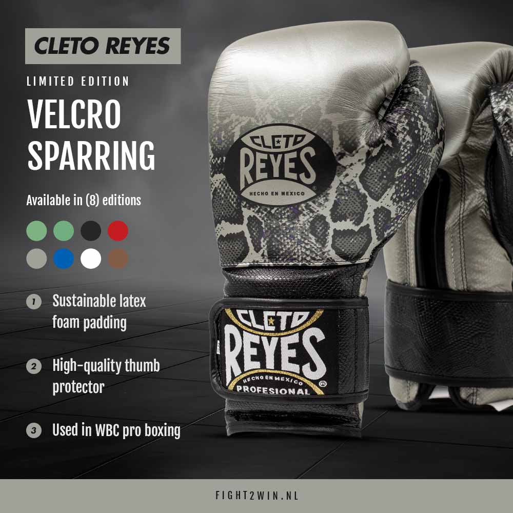 Bokshandschoenen Cleto Reyes Velcro Sparring Steel Snake (Special Edition) infographic 1