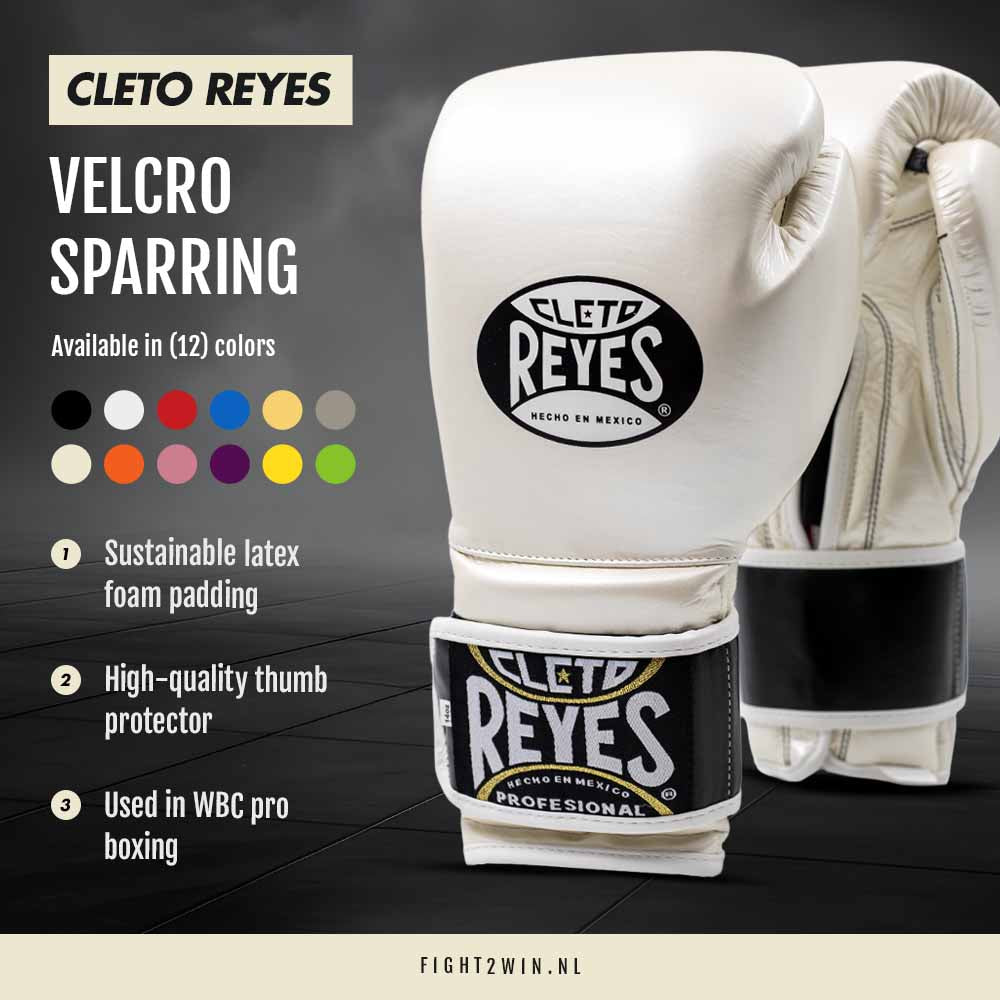 Bokshandschoenen Cleto Reyes Velcro Sparring Twisted Lime infographic 9