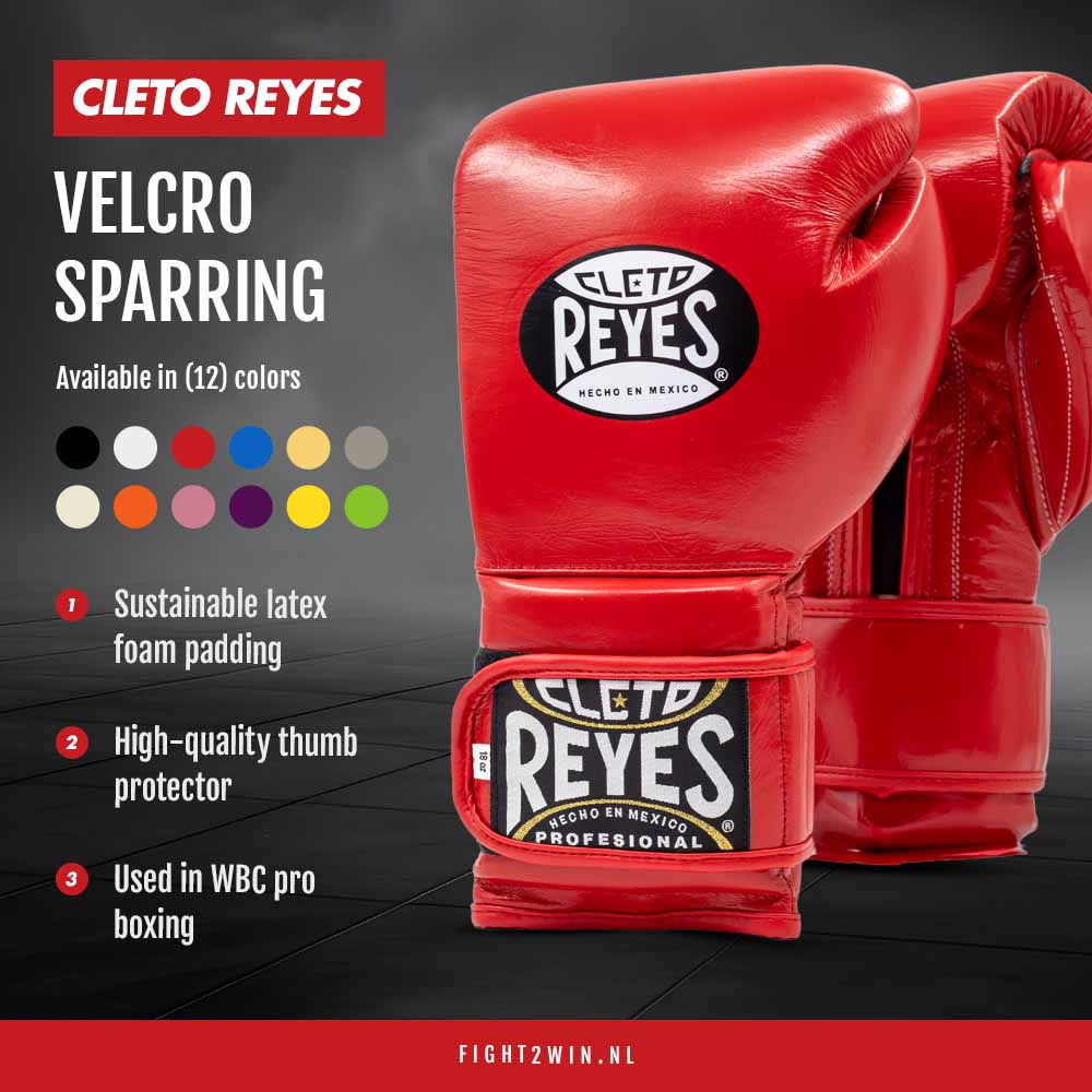 Bokshandschoenen Cleto Reyes Velcro Sparring Twisted Lime infographic 3