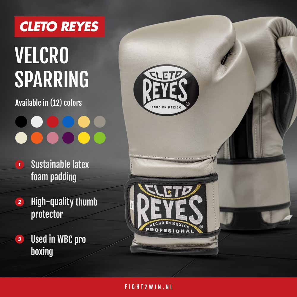 Bokshandschoenen Cleto Reyes Velcro Sparring Twisted Lime infographic 11