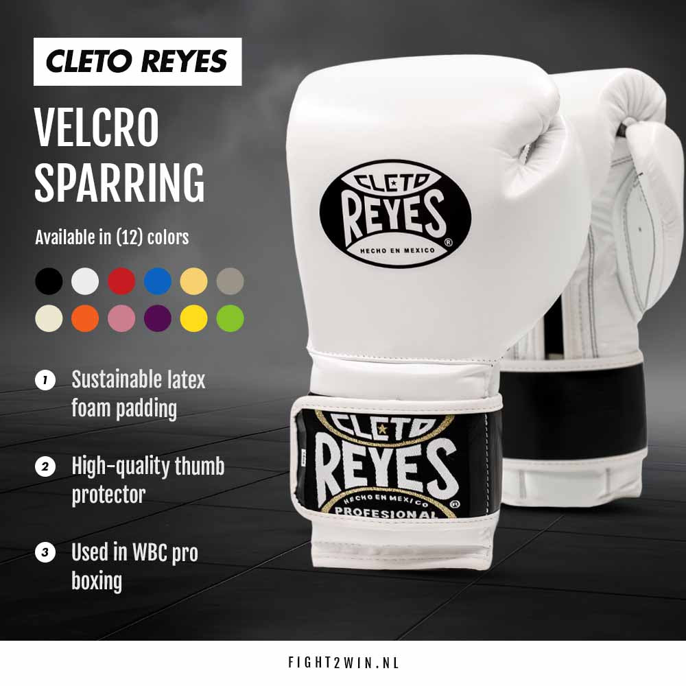 Bokshandschoenen Cleto Reyes Velcro Sparring Twisted Lime infographic 6