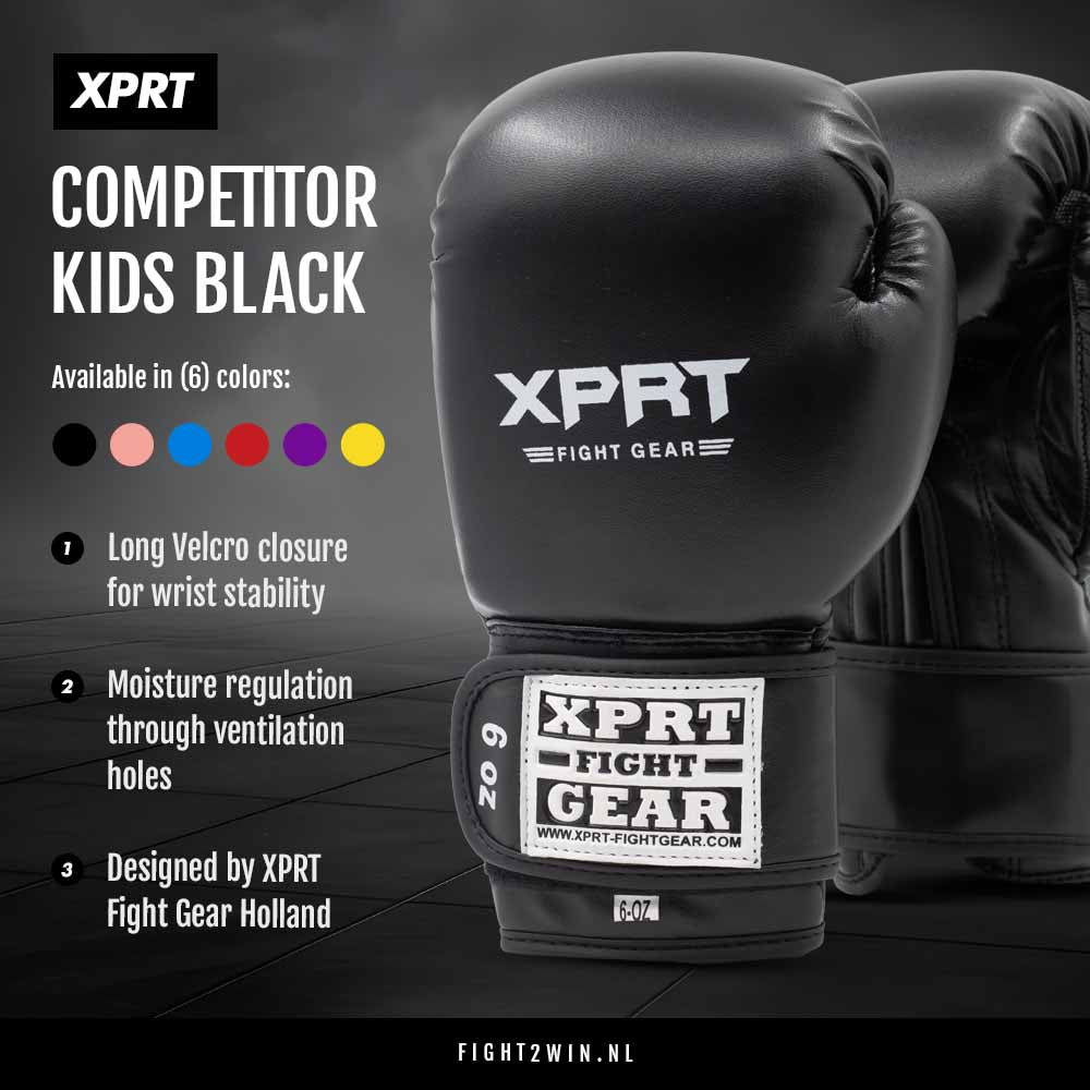 Boksehandsker til børn XPRT Competitor V1 sort infographic 1