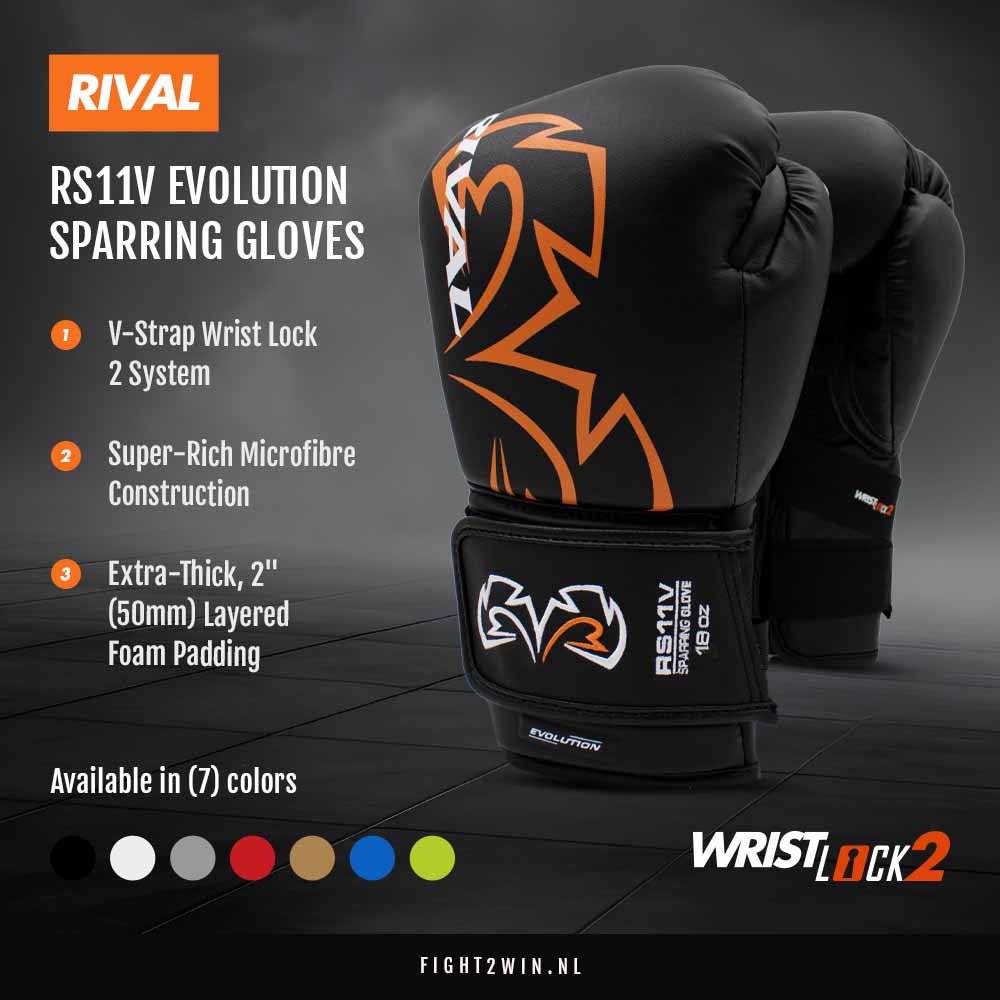 Boksehandsker Rival Evolution RS11V Sparring Sort infographic 1