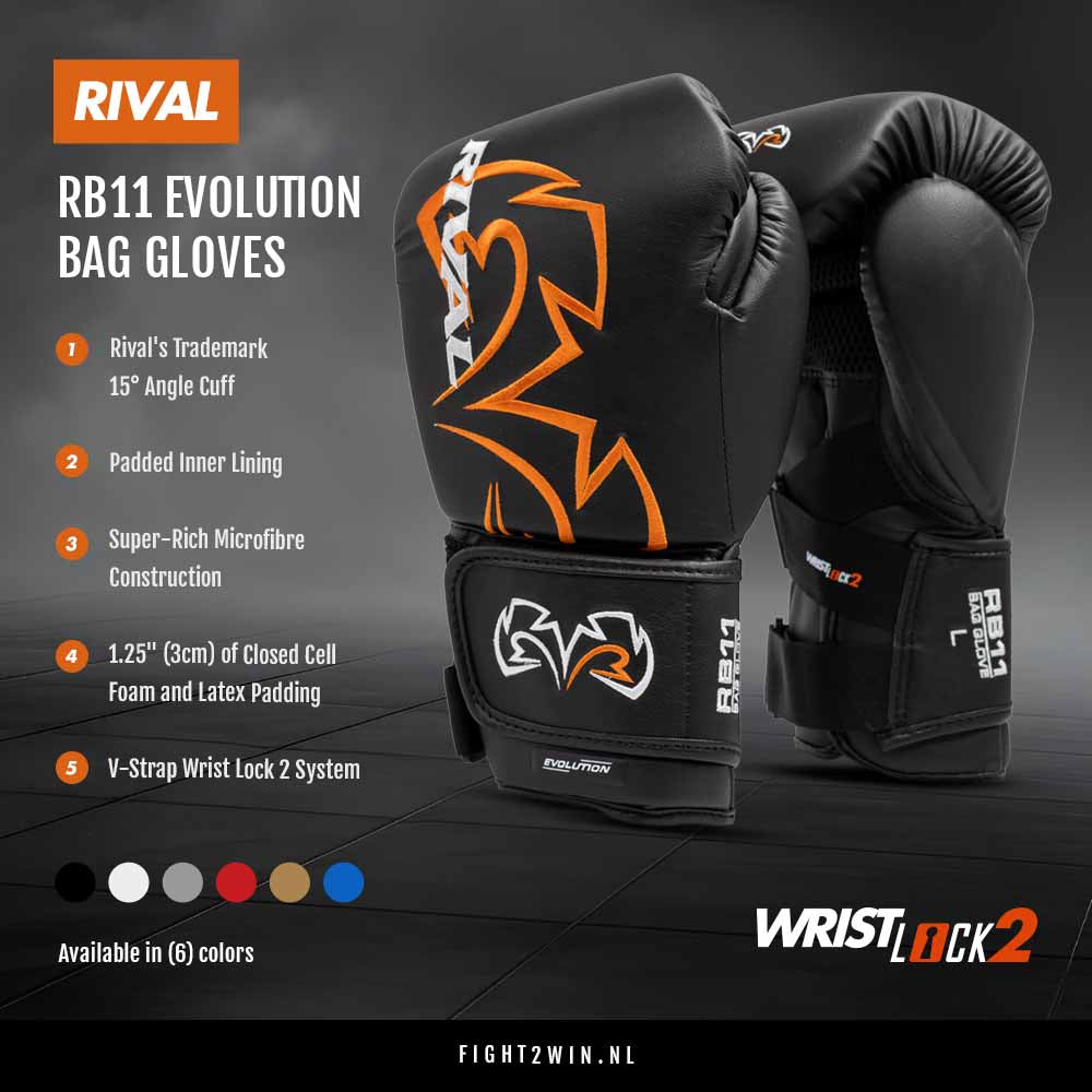 Sandsækshandsker Rival RB11 Evolution Rød infographic 2