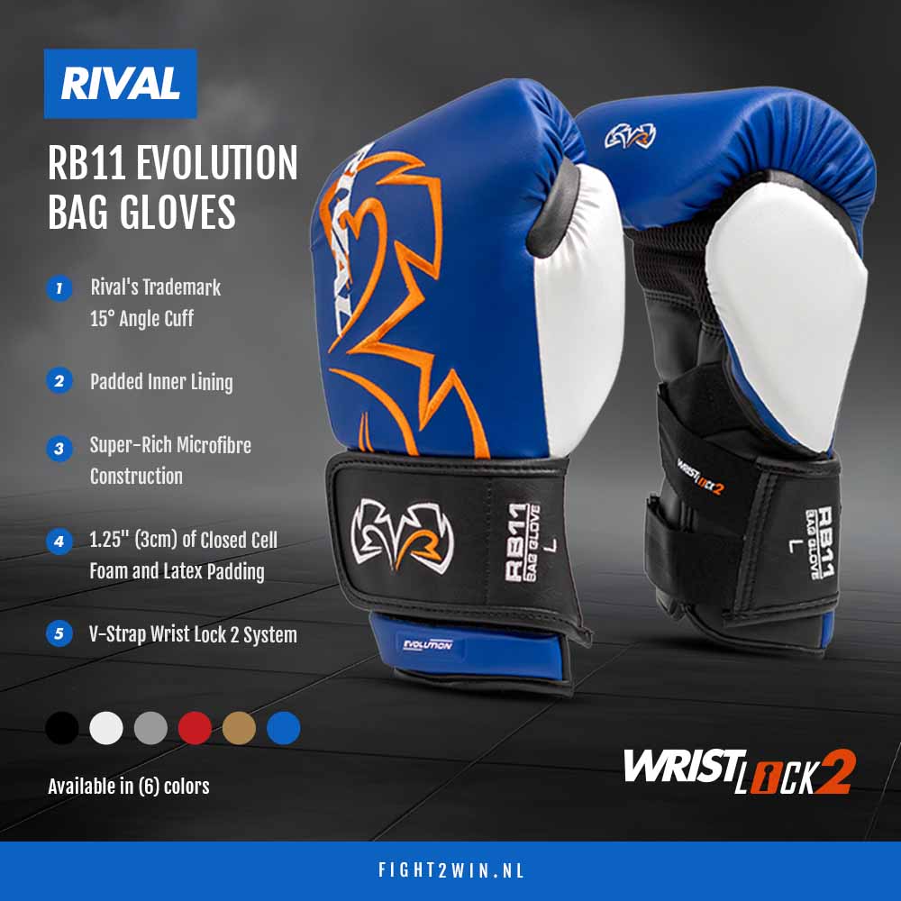 Sandsækshandsker Rival RB11 Evolution Rød infographic 3