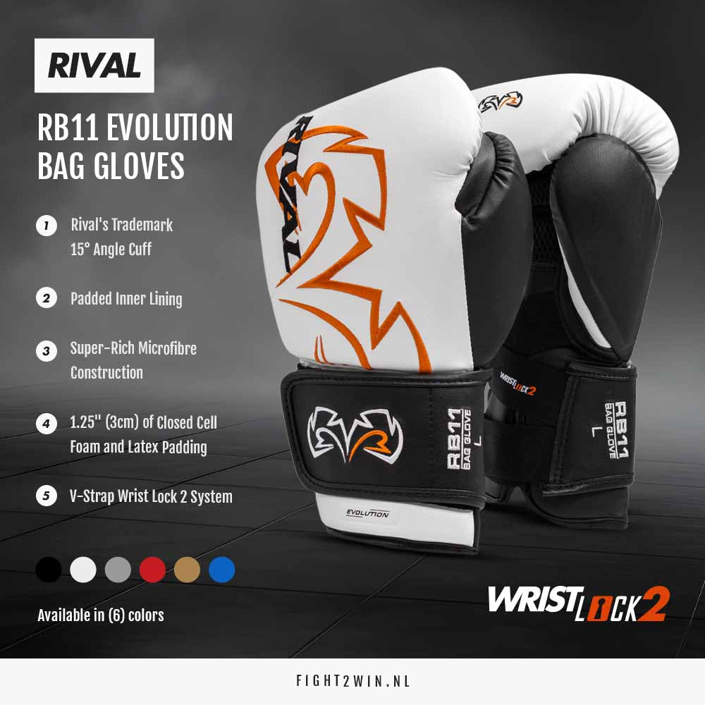 Sandsækshandsker Rival RB11 Evolution Rød infographic 6
