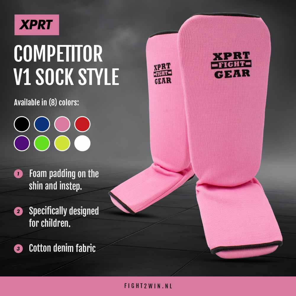 Schienbeinschützer XPRT Competitor V1 Pink (Strumpfmodell) infographic 1