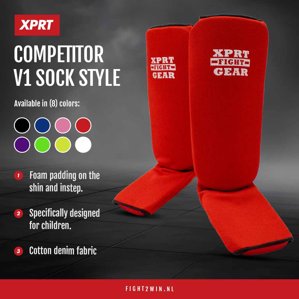 Schienbeinschützer XPRT Competitor V1 Pink (Strumpfmodell) infographic 2