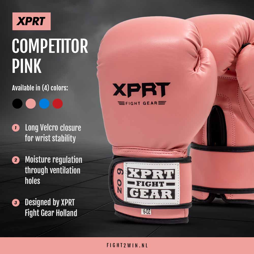 Boksehandsker til børn XPRT Competitor V1 lyserød infographic 1