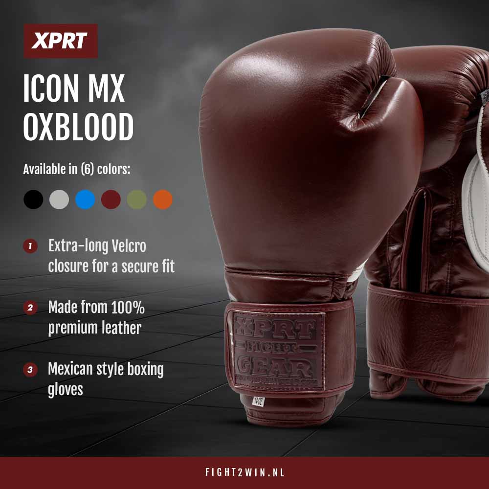 Gants de Boxe XPRT Icon MX Oxblood infographic 1