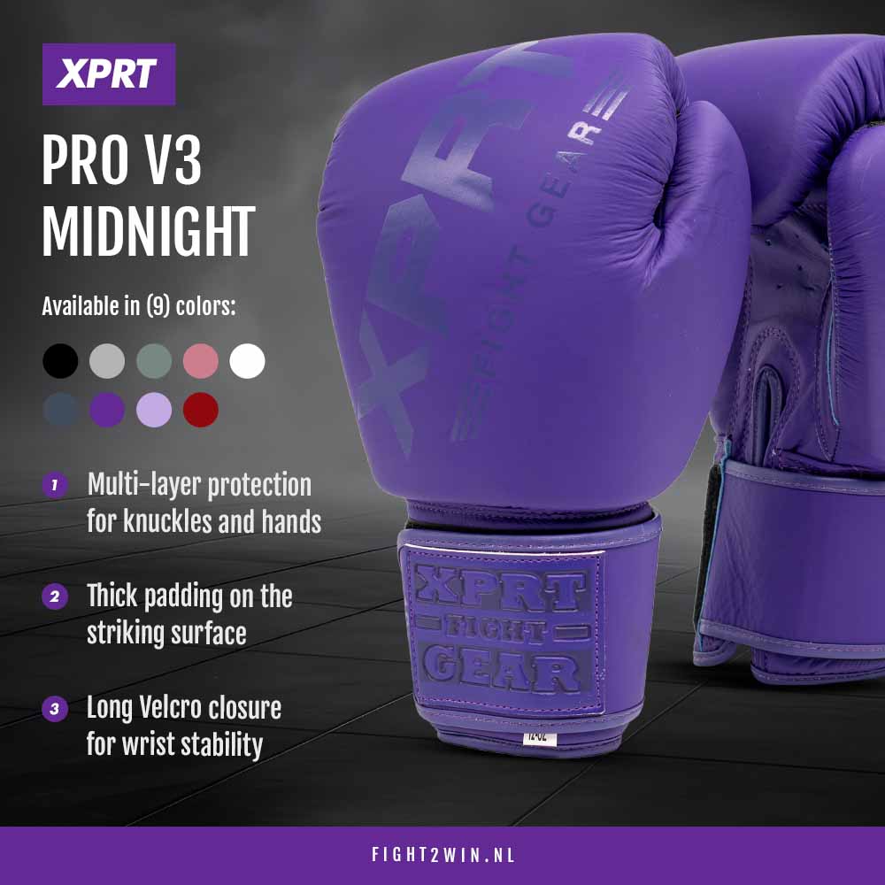 Bokshandschoenen XPRT Pro V3 Amethyst infographic 1