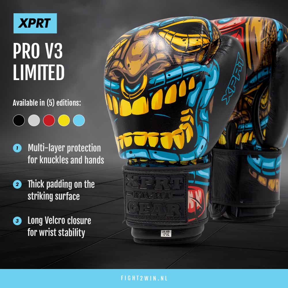 Boksehansker XPRT Pro V3 Hawaii Tiki infographic 1
