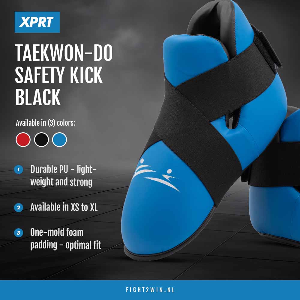 Protectores de pie de Taekwondo Safety Kicks Blue infographic 1