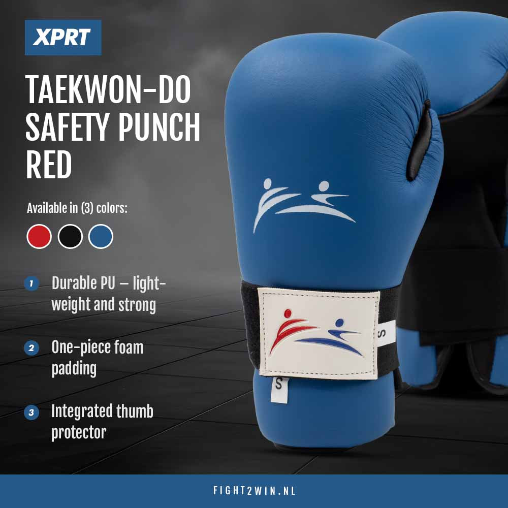 Guantes de Taekwondo Safety Punch Blue infographic 1